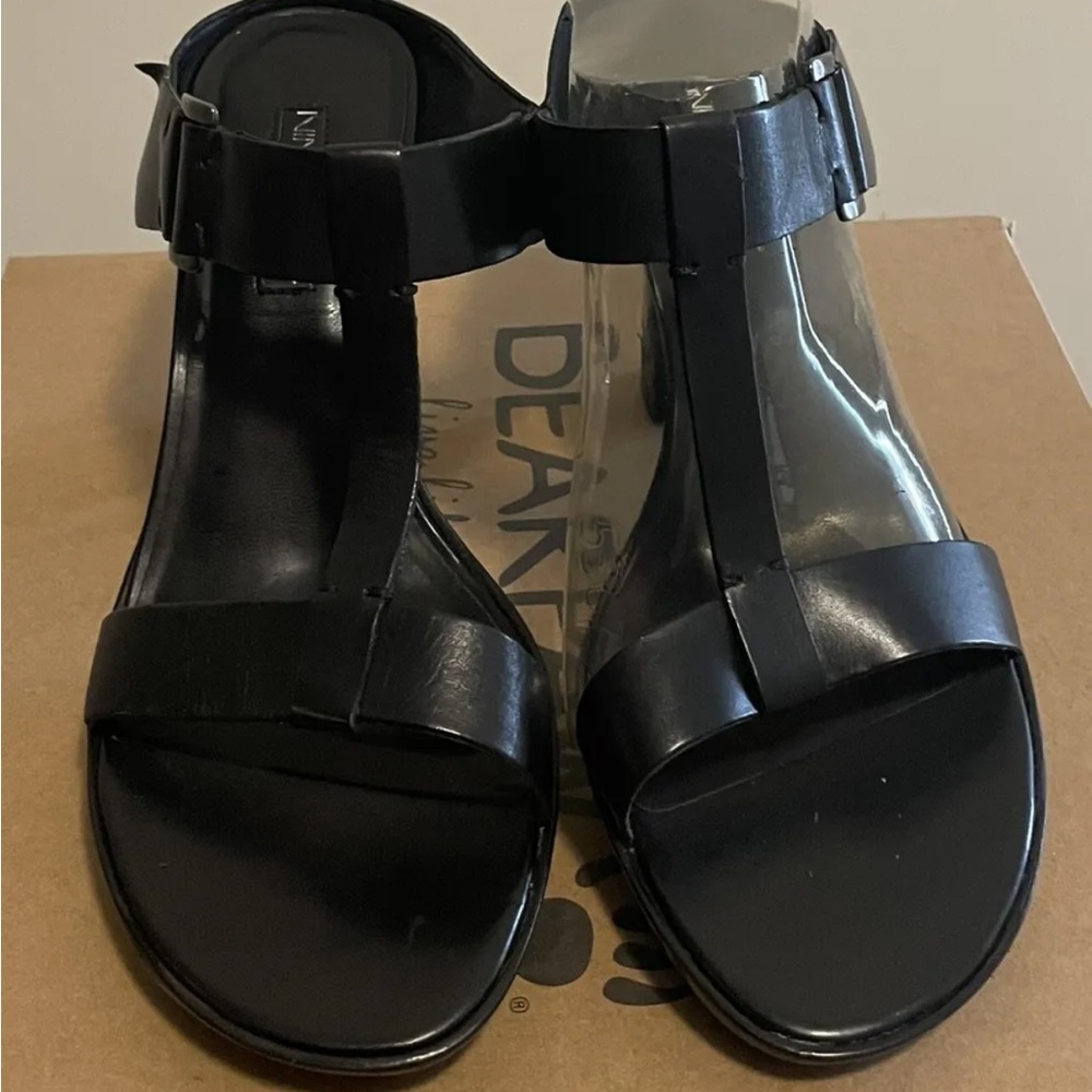 Nine West Slip-on Sandals, Black, Size 8.5